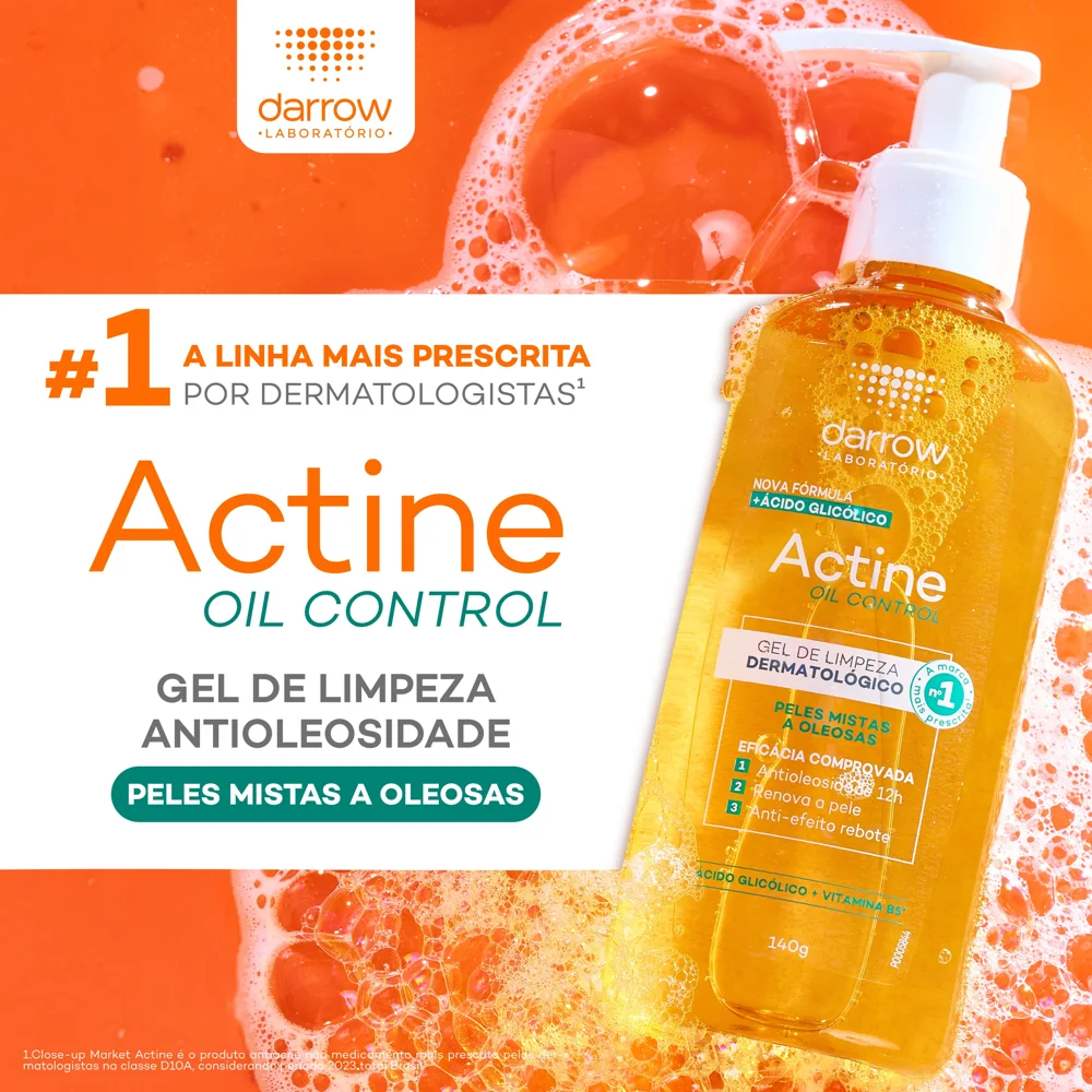Gel de Limpeza Facial Darrow Actine Oil Control Peles Mistas a Oleosas 400g