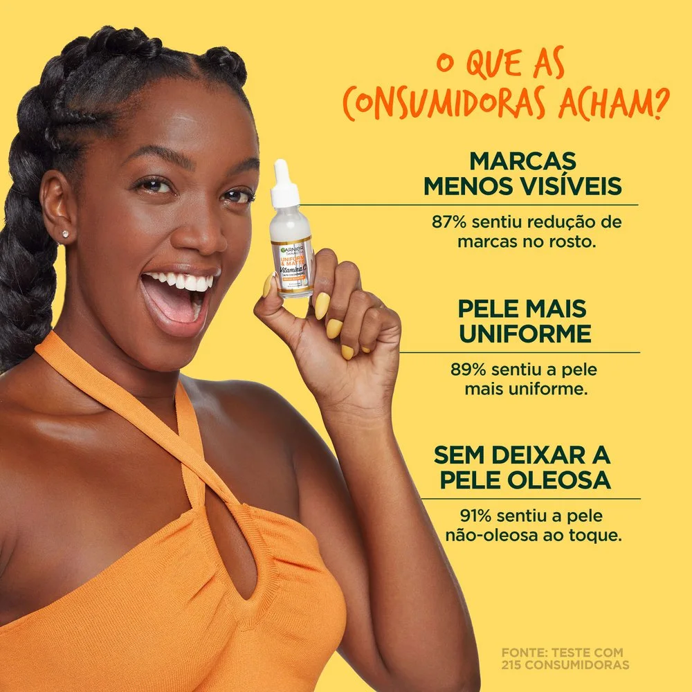 Sérum Facial Garnier Uniform & Matte Antimarcas com Vitamina C 30ml