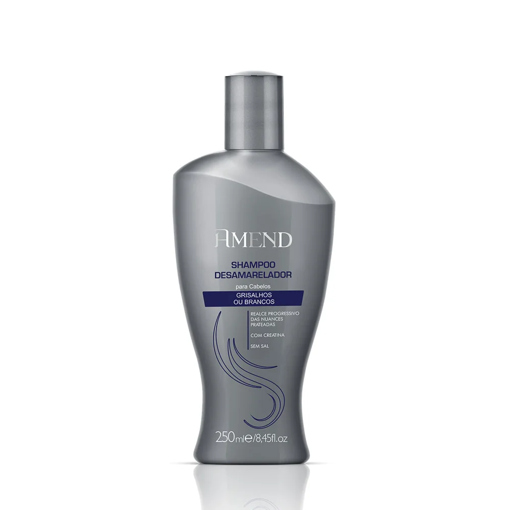 Shampoo Amend Desamarelador para Cabelos Grisalhos e Brancos 250ml
