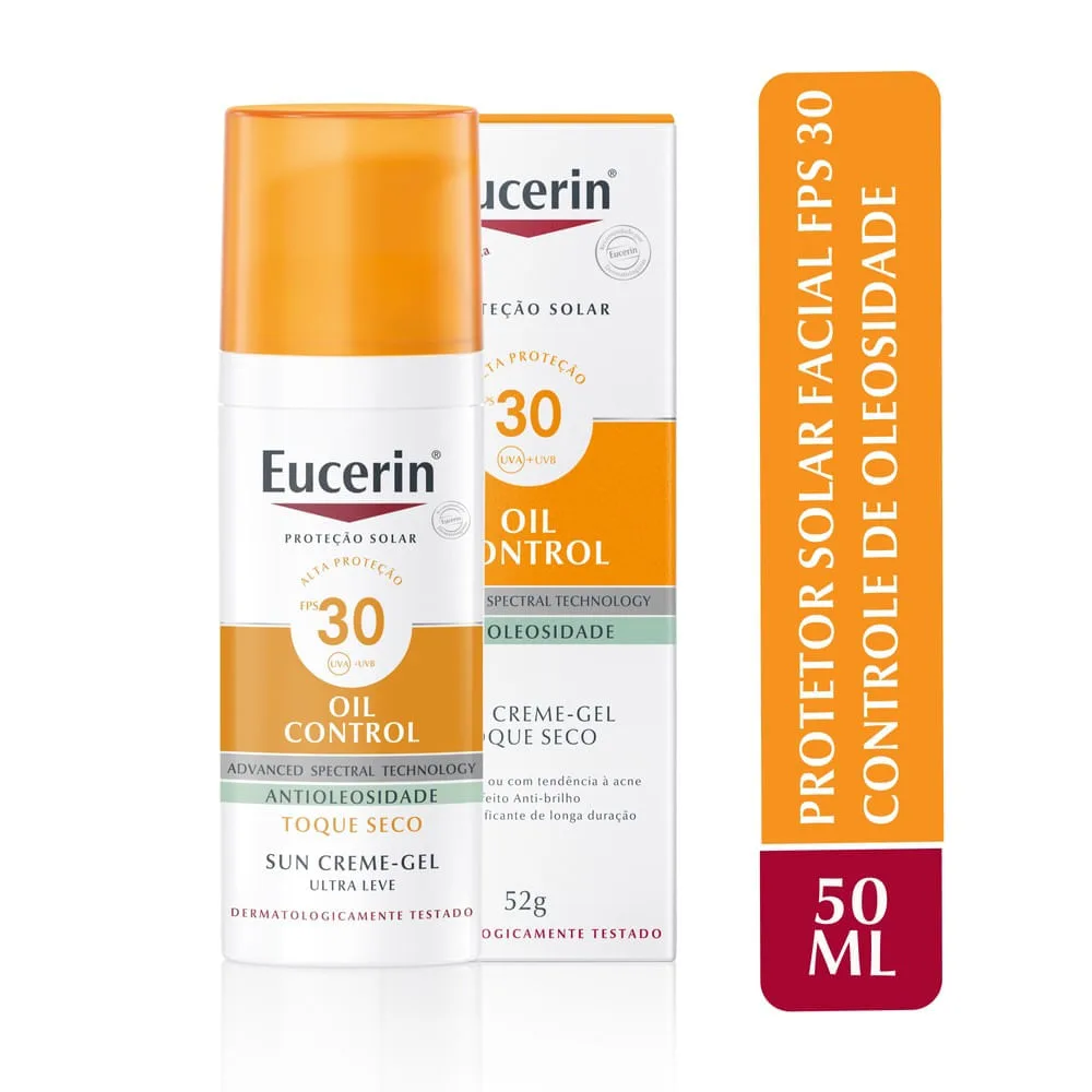 Protetor Solar Facial Eucerin Sun Oil Control FPS30 Toque Seco Gel Creme 50ml