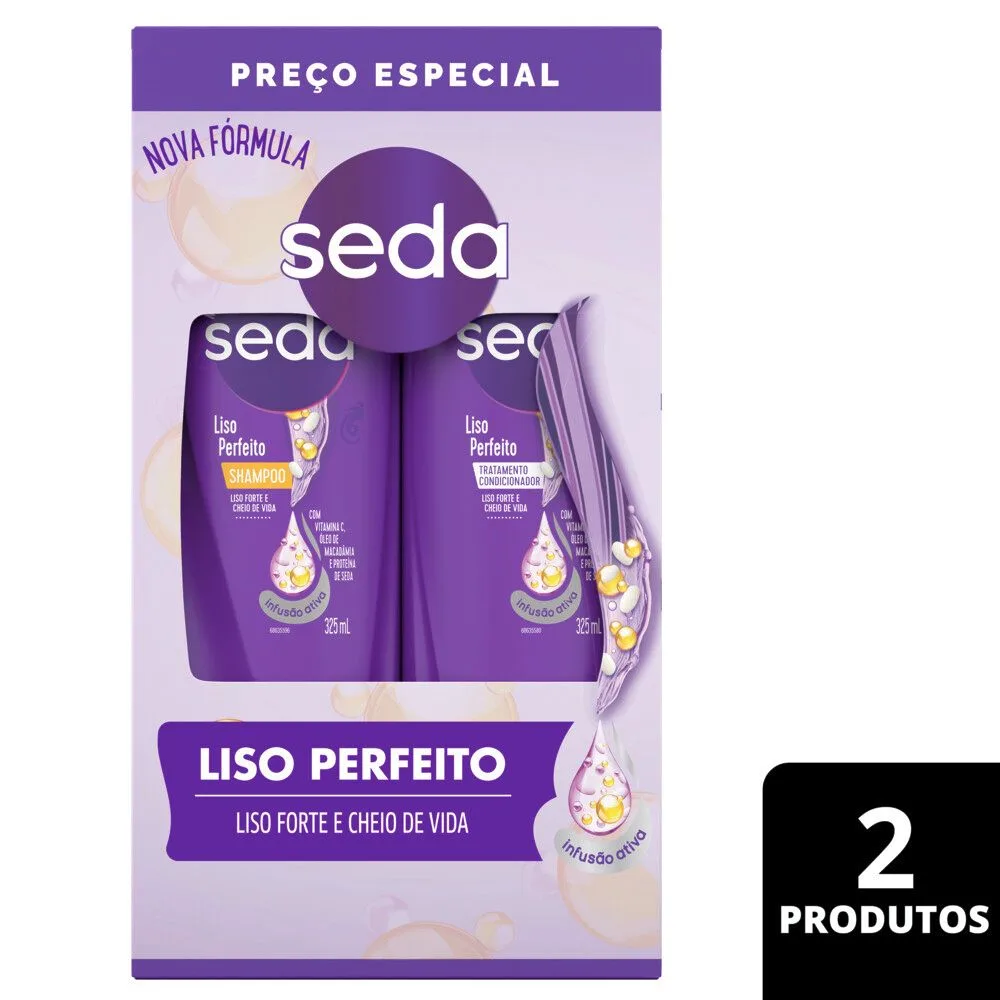 Shampoo + Condicionador Seda Liso Perfeito 325ml Preço Especial