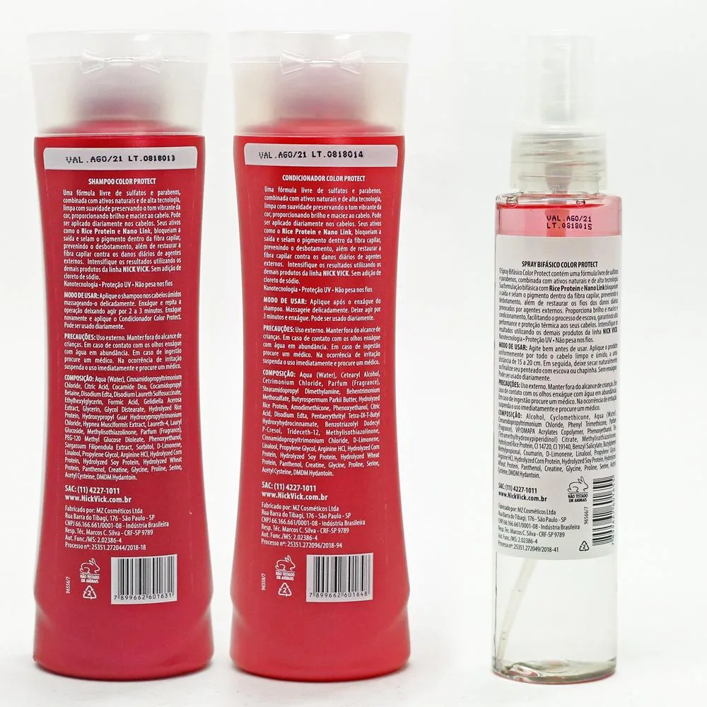 Kit NICK VICK Color Protect - Shampoo, Condicionador e Spray Bifásico