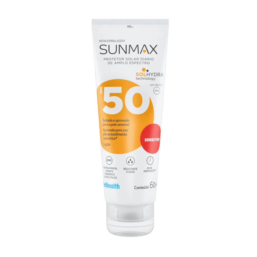 Protetor Solar Facial Sunmax Sensitive FPS50 Toque Seco 60ml