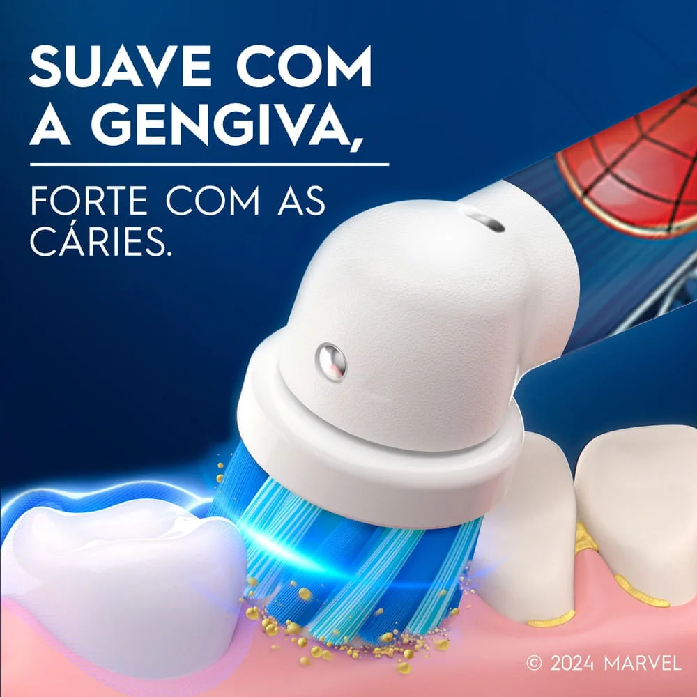 Escova Dental Elétrica Infantil Oral-B Vitality Kids Spiderman Recarregável Bivolt 1 Unidade