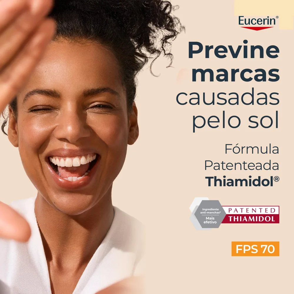 Protetor Solar Facial Eucerin Sun Pigment Control Tinted FPS70 Gel Creme Tom Claro 50ml