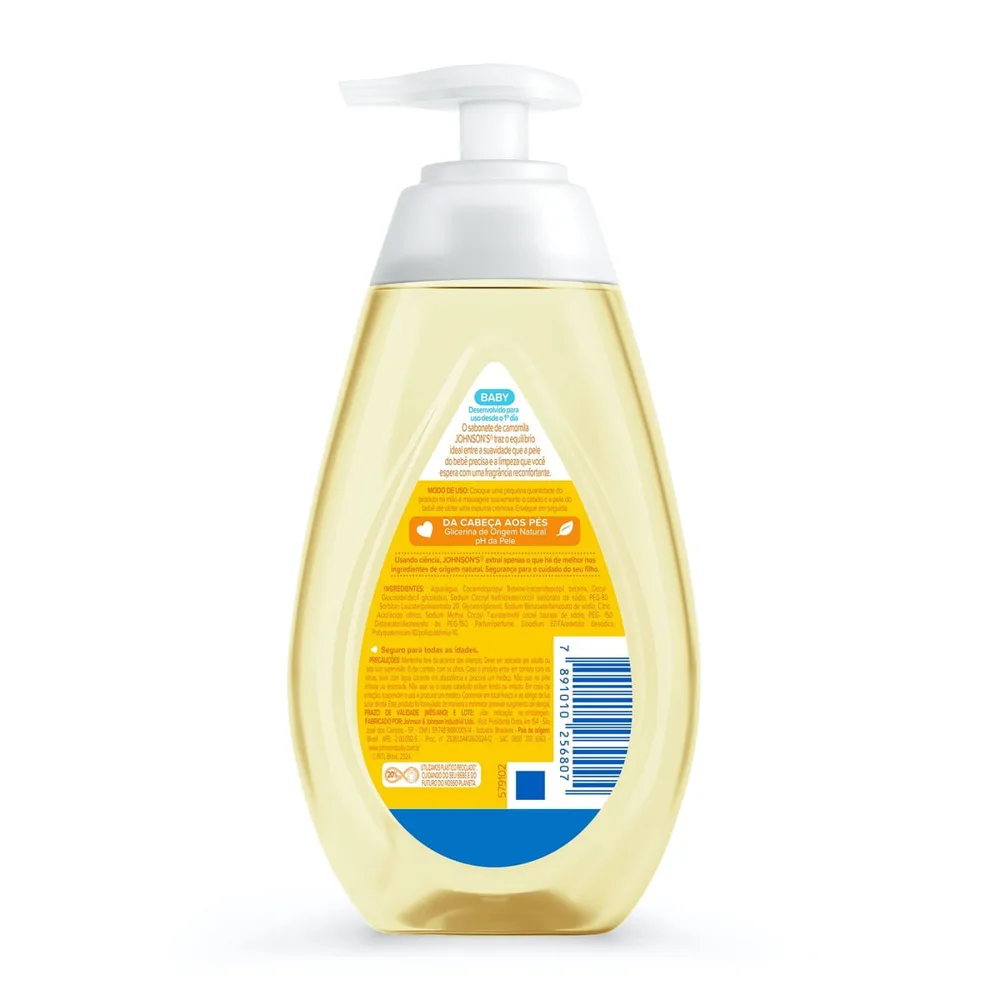 Sabonete Líquido Infantil Johnson's Baby Glicerina Camomila 200ml