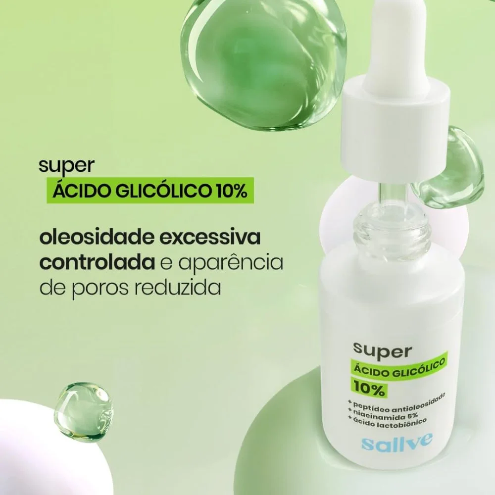 Sérum Facial Sallve Super Antioleosidade Ácido Glicólico 10% 30ml