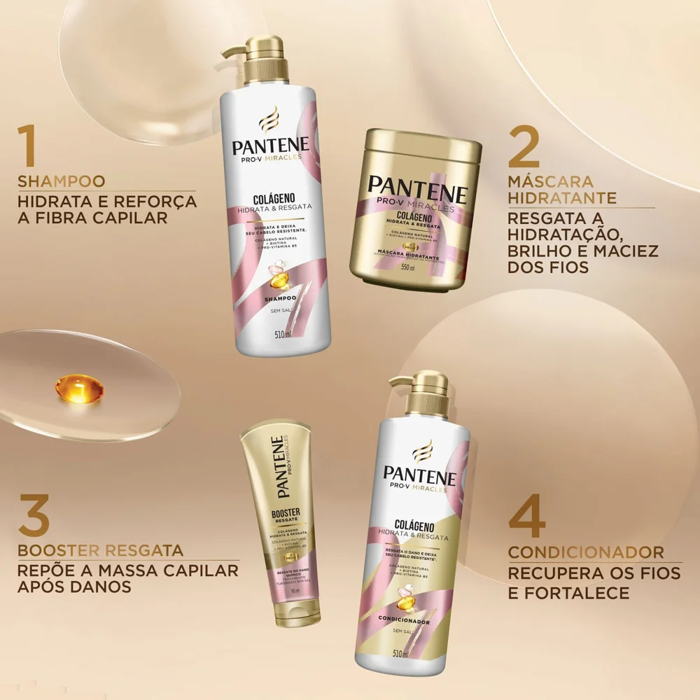 Shampoo Pantene Pro-V Miracles Colágeno Hidrata & Resgata 510ml