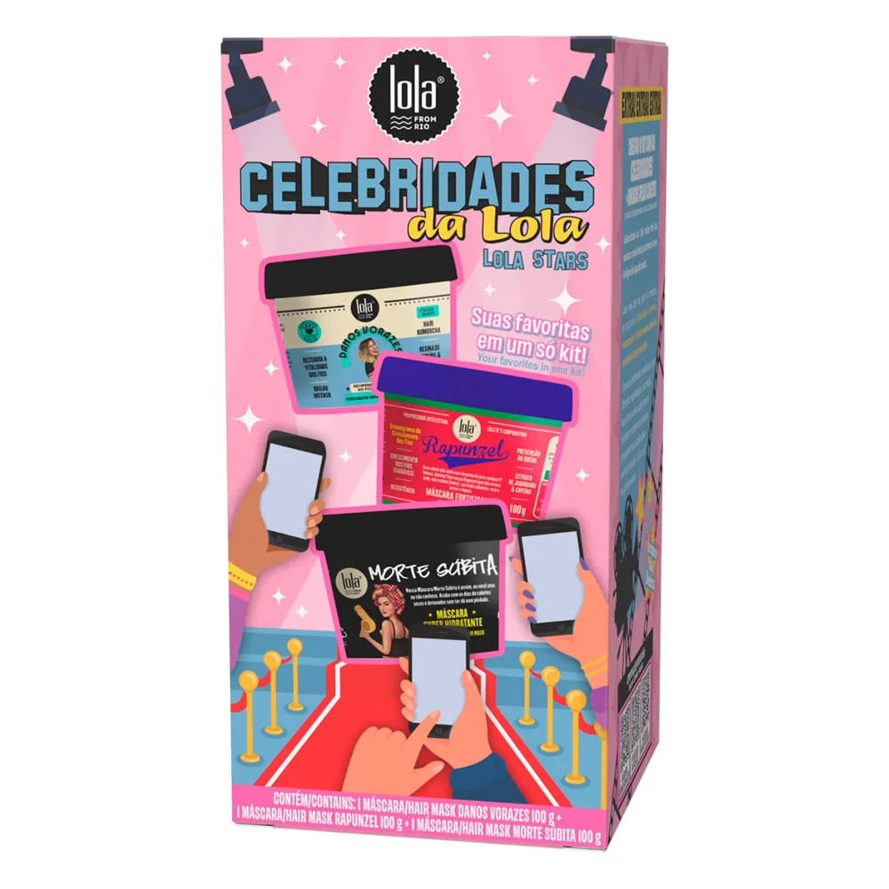 Kit Lola Máscara De Hidratação Morte Súbita + Máscara Fortificante Rapunzel + Mascara Reaparação Danos Vorazes 100g Cada