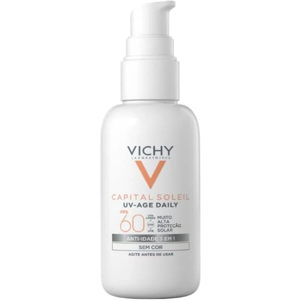 Protetor Solar Facial Vichy Capital Soleil UV-Age Dayly FPS60 Anti Idade 3 em 1 Sem Cor 40g