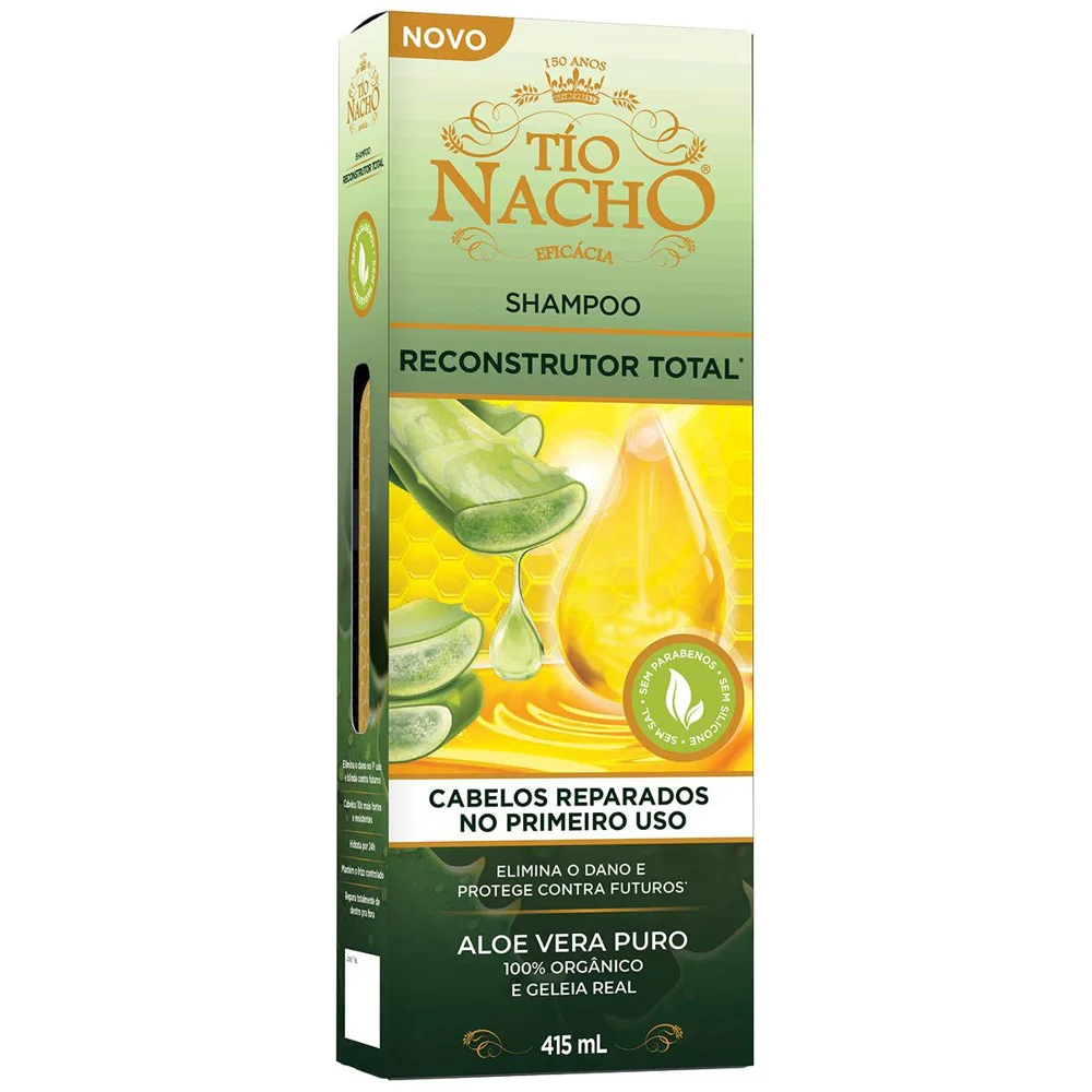 Shampoo Tío Nacho Reconstrutor Total Hidratação 100% Orgânico 415ml