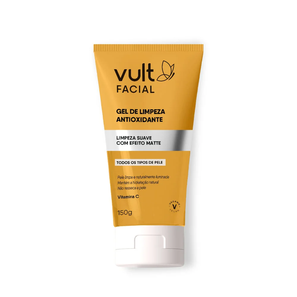 Gel de Limpeza Facial Vult Antioxidante com Vitamina C Efeito Matte 150g