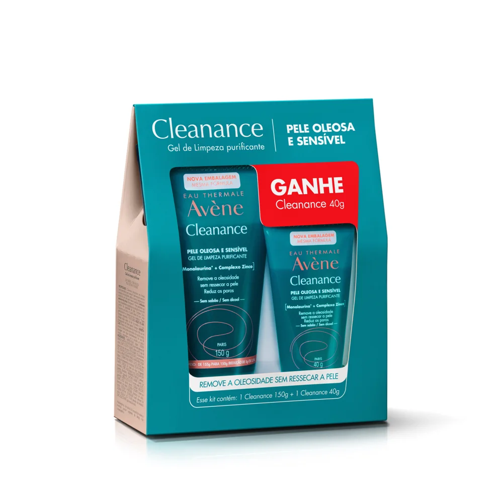 Kit Gel de Limpeza Facial Avène Cleanance Purificante 150g + Gel de Limpeza Facial Avène Cleanance Purificante40g
