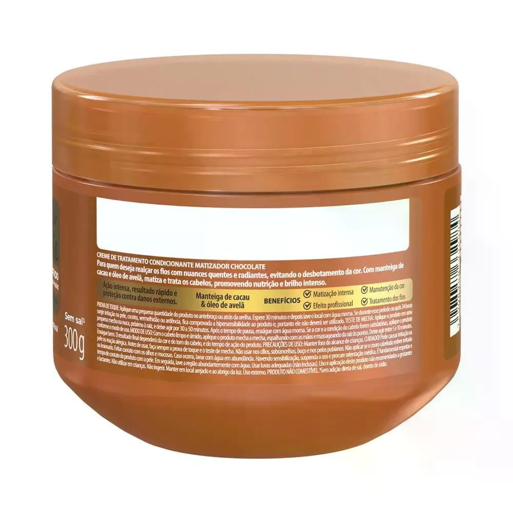 Salon Line - Meu Liso Matizador Chocolate Brilhante - Máscara Capilar - 300g