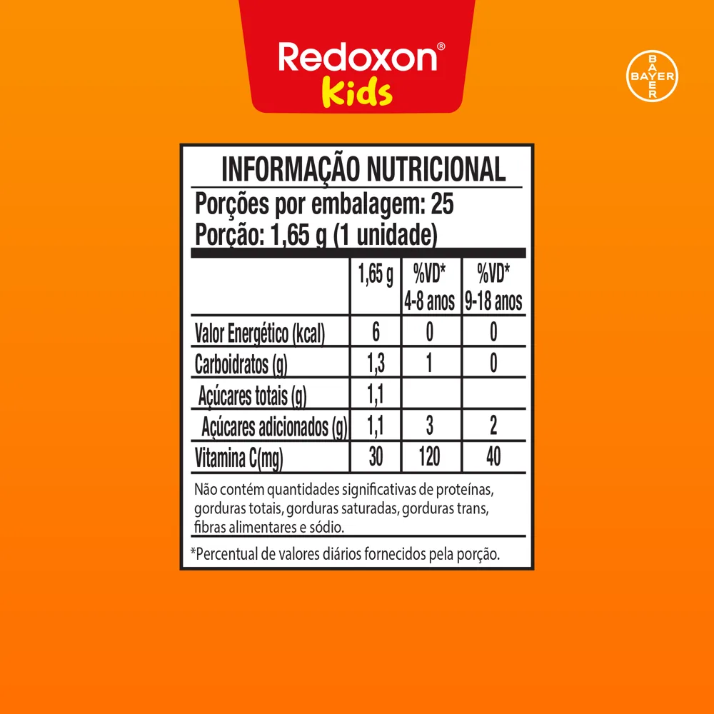 Redoxon Kids Morango Vitamina C 25 Gomas