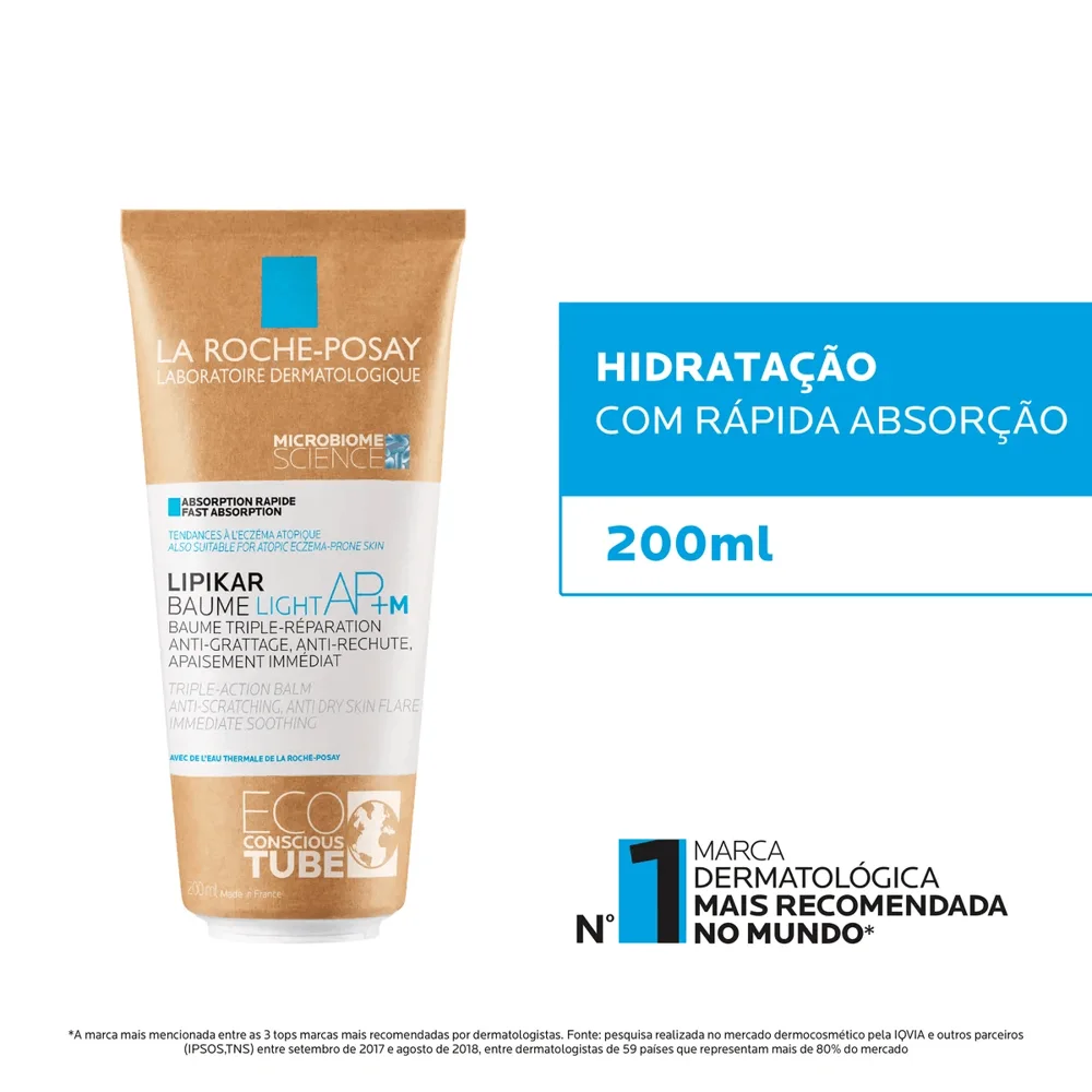 Creme Hidratante La Roche-Posay Lipikar Baume Light AP+M Hidratante 200ml