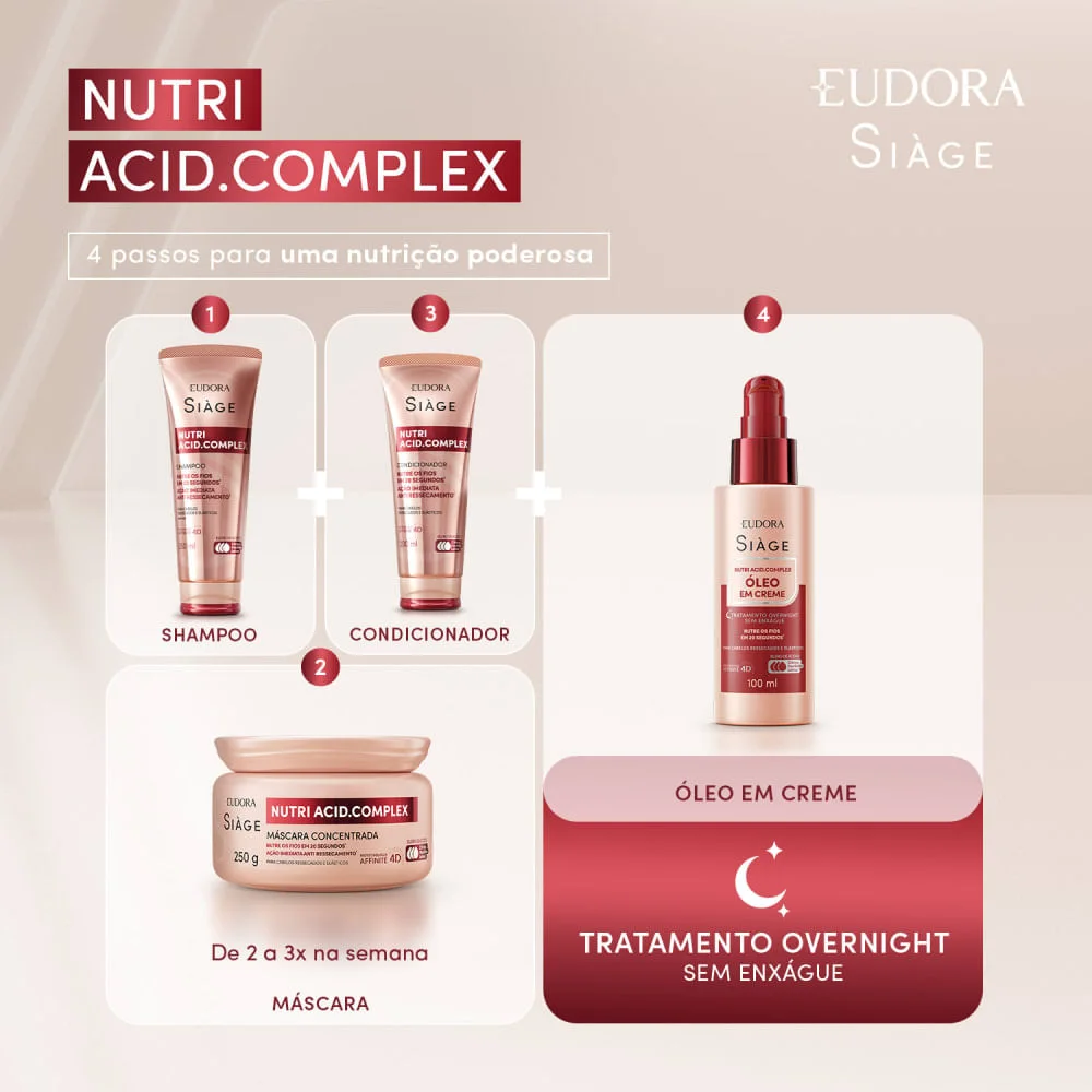 Shampoo Eudora Siàge Blend De Ácidos Cítrico, Itacônico E Lático 250ml