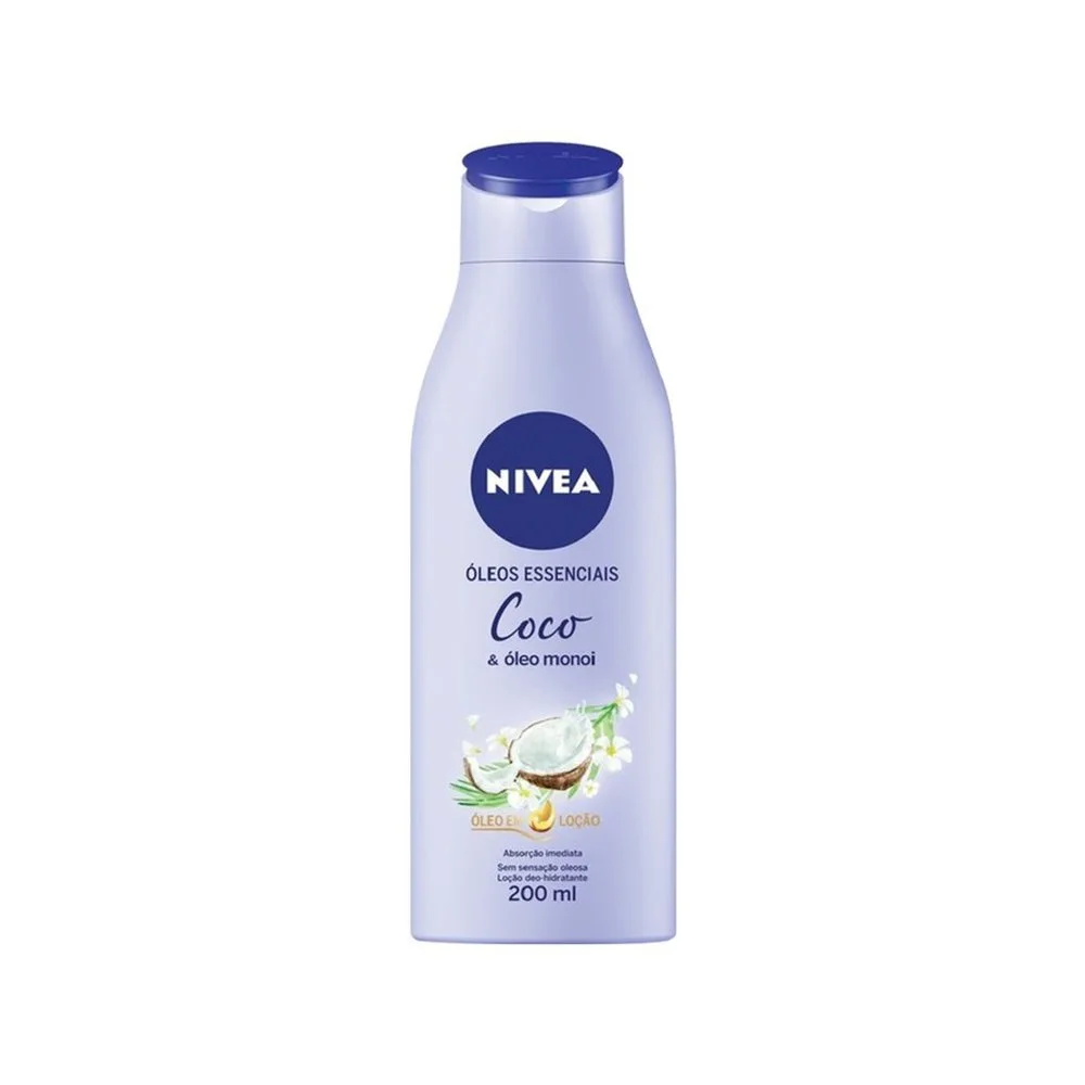 Loção Corporal Nivea Óleos Essenciais Coco e Óleo Monoi 200ml