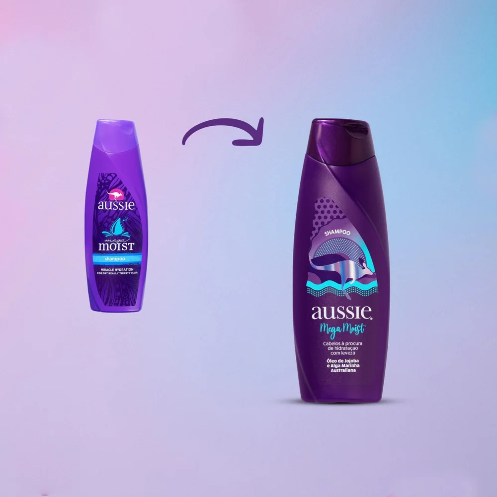Shampoo Aussie Mega Moist Super Hidratação 180ml