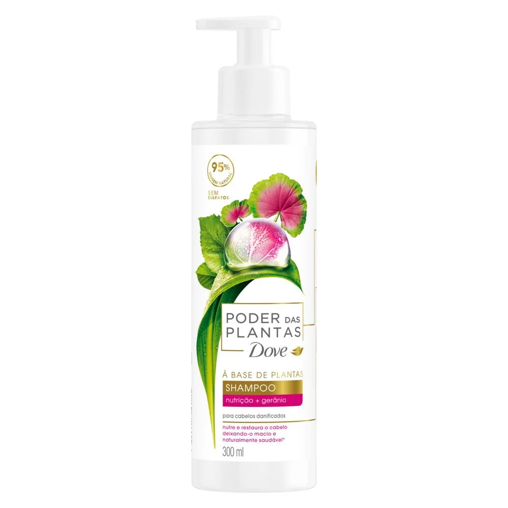 Shampoo Dove Poder das Plantas Nutrição + Gerânio 300ml