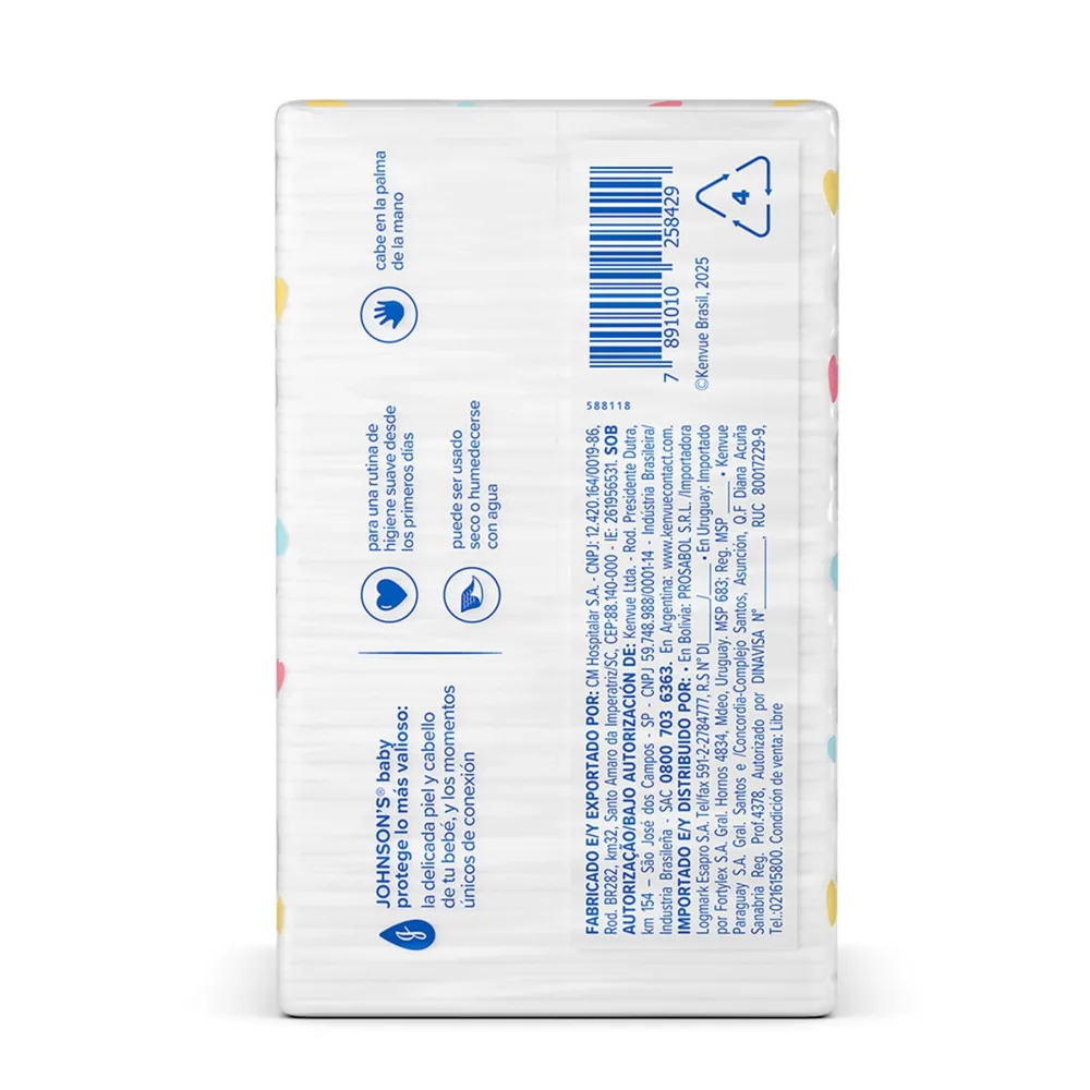 Algodão Quadrado Sem Perfume Johnsons Baby 50 Unidades