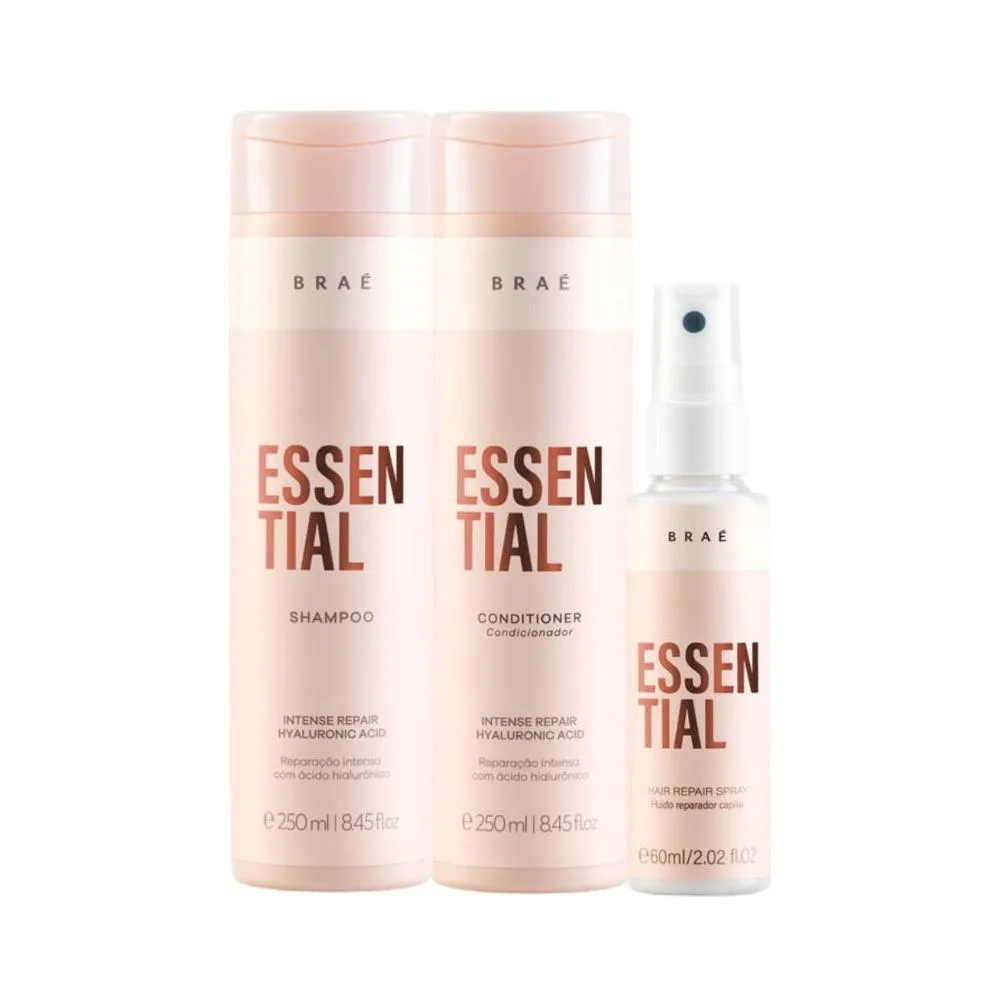 Braé - Essential Shampoo e Condicionador + Leave-in - 250ml/60ml