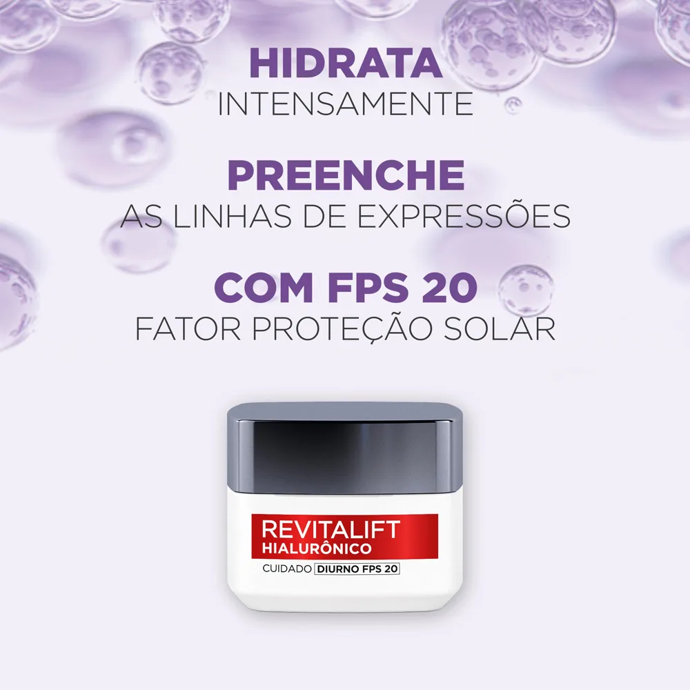 Kit Creme Hidratante L'Oréal Paris Hialurônico Diurno 1 Unidade + Creme Hidratante L'Oréal Paris Hialurônico Noturno 1 Unidade