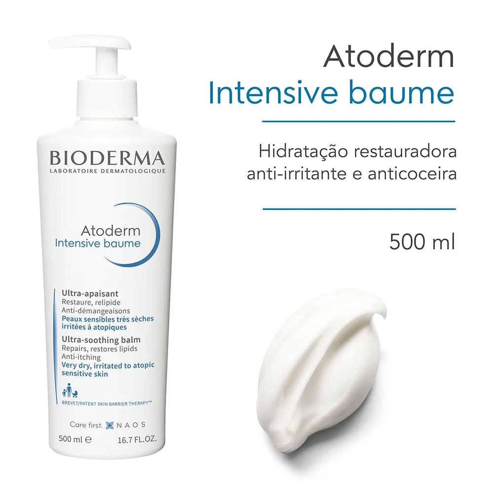 Bálsamo Corporal Bioderma Atoderm Intensive Baume Peles Muito Secas e Atópicas 500ml