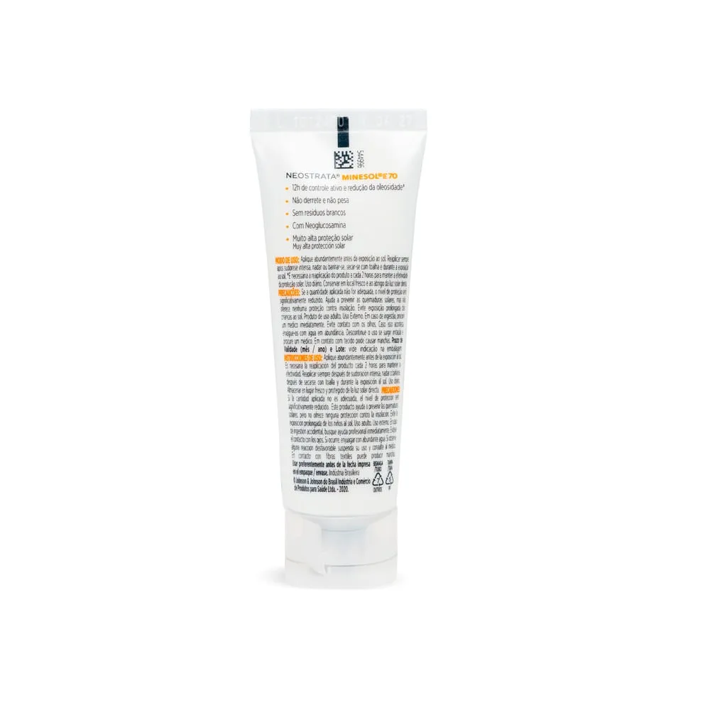 Neostrata Minesol Protetor Solar Facial Oil Control Fps70 Toque Seco 40g