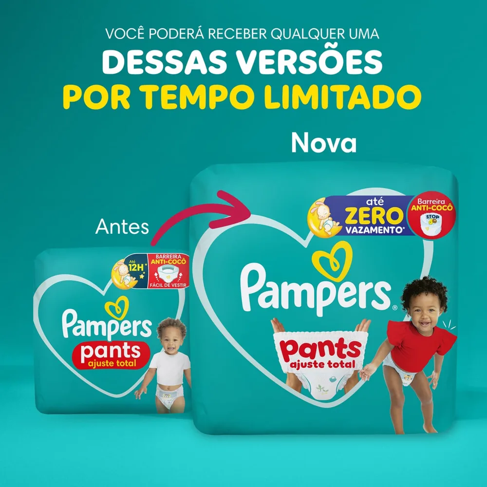 Fralda Pampers Pants Ajuste Total M 108 Unidades