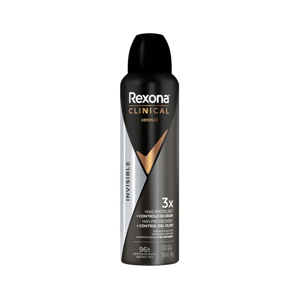 Desodorante Rexona Clinical Men Aerosol Invisible 150ml
