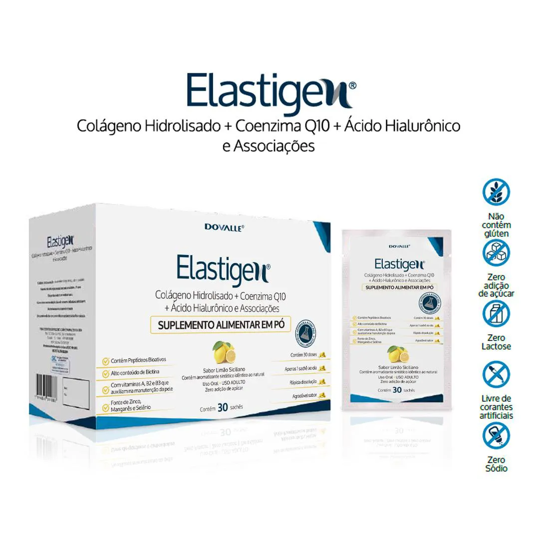 Elastigen 30 Sachês Sabor Limão Siciliano