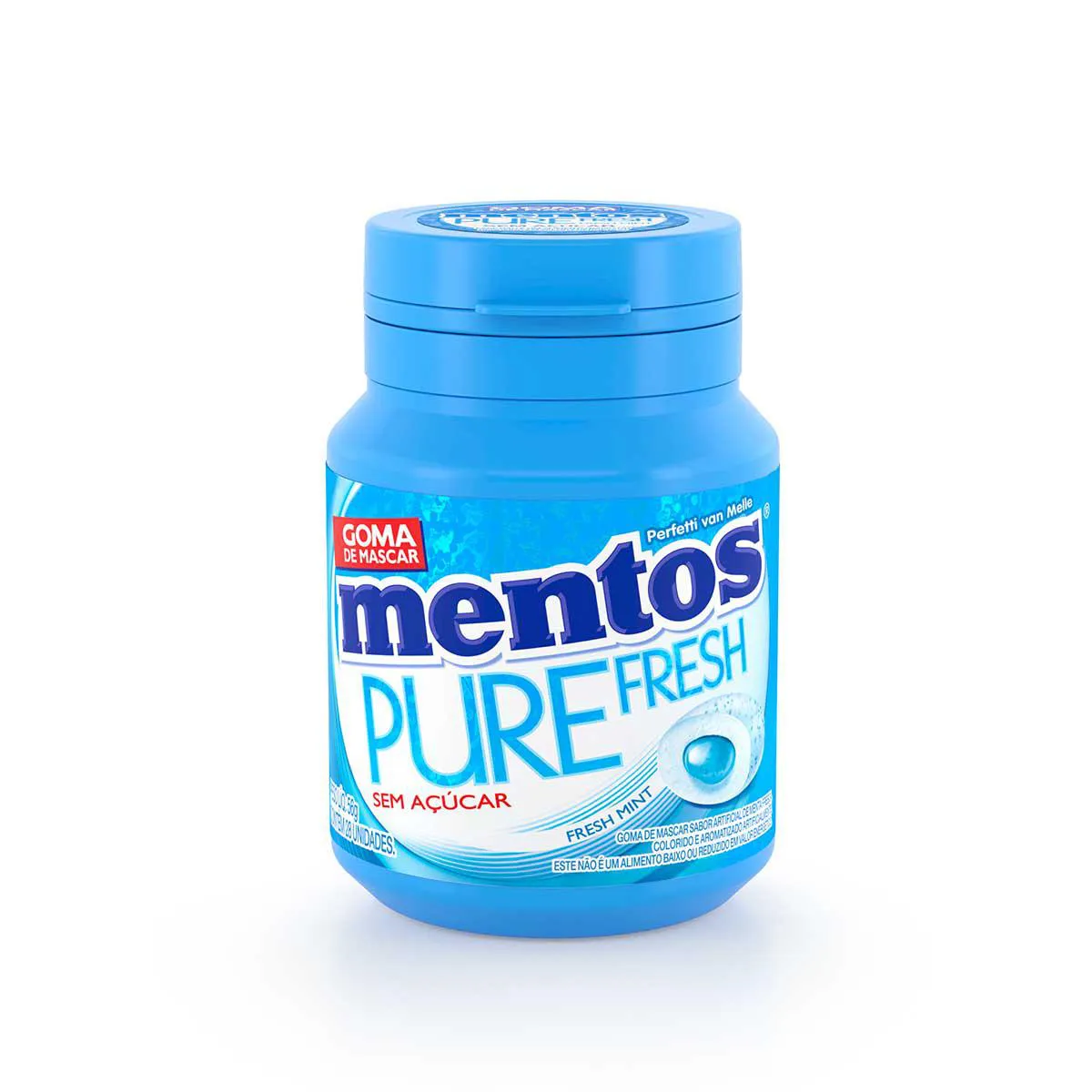 Mentos Pure Fresh Chiclete Sem Açúcar Sabor Fresh Mint com 28 unidades