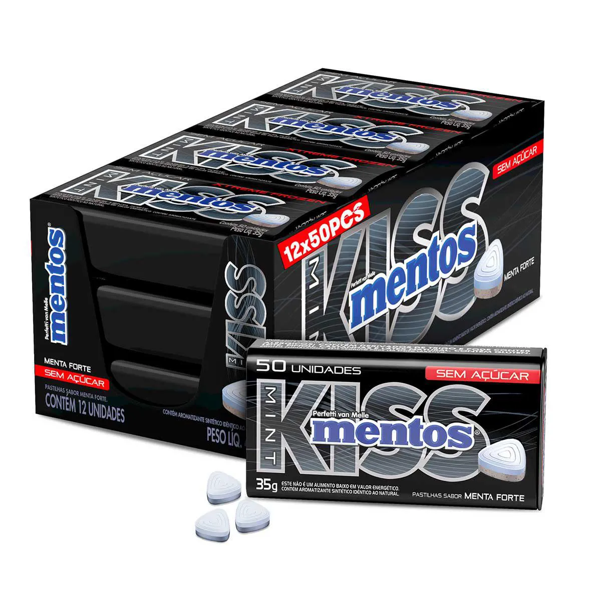 Mentos Kiss Xtreme Frozen Mint com 35g