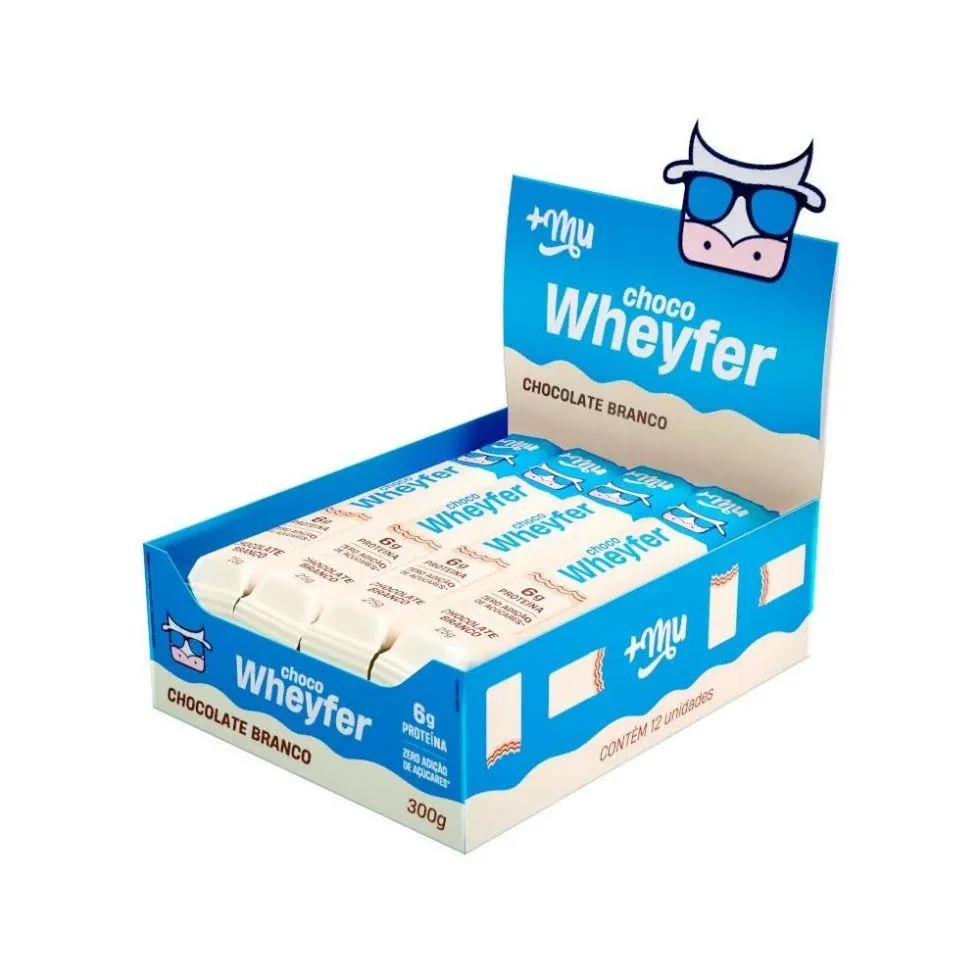 Choco Wheyfer Display (12 Unid. 25g) - Sabor: Chocolate Branco