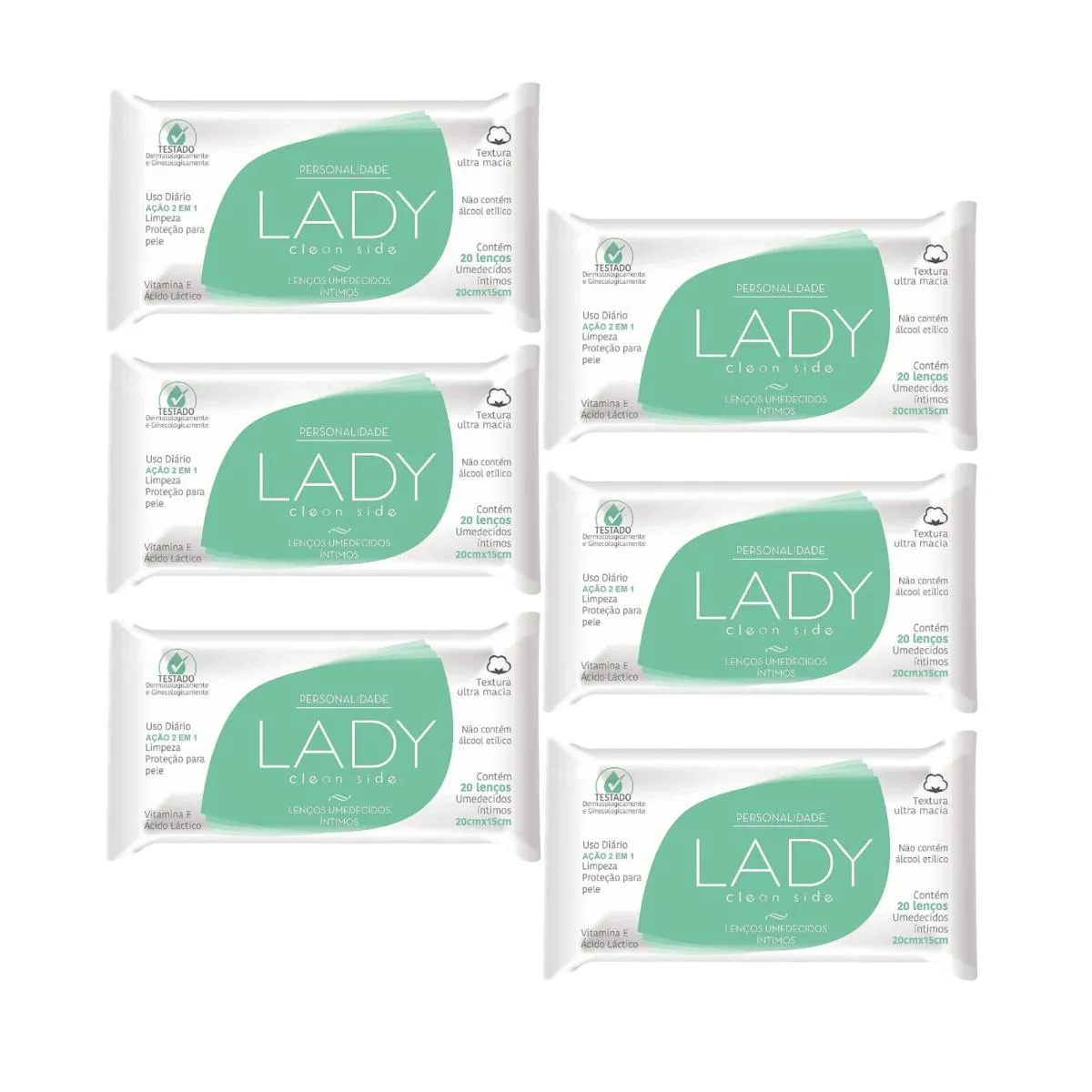 Kit C6 Lenço Íntimos Clean Side – Lady Personalidade