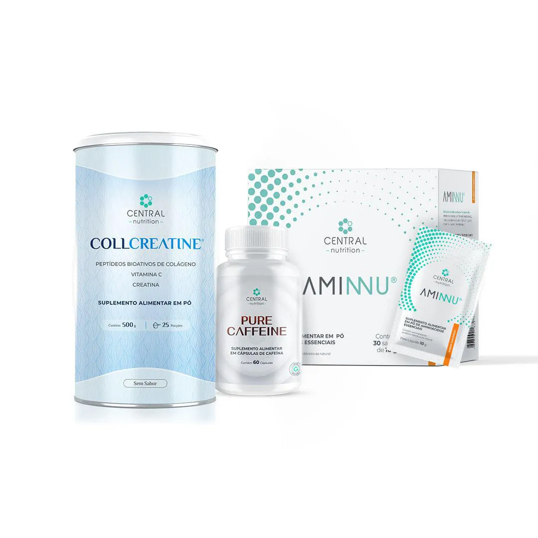 Protocolo Performance e Força (AMINNU® Tangerina +  COLLCREATINE® Sem Sabor + PURE CAFFEINE)