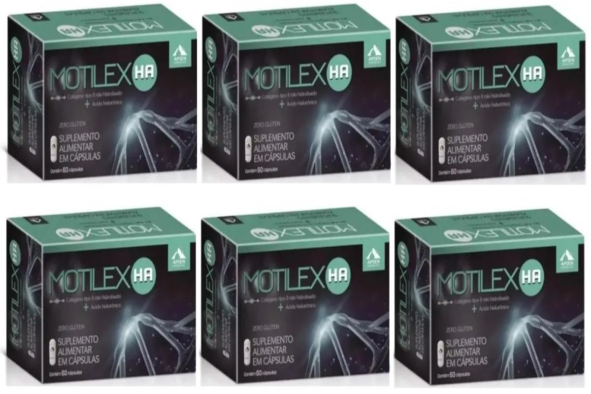 Motilex Ha Kit C/6 Caixas C/60 cápsulas Cada - Colágeno Tipo 2 + Ácido Hialurônico