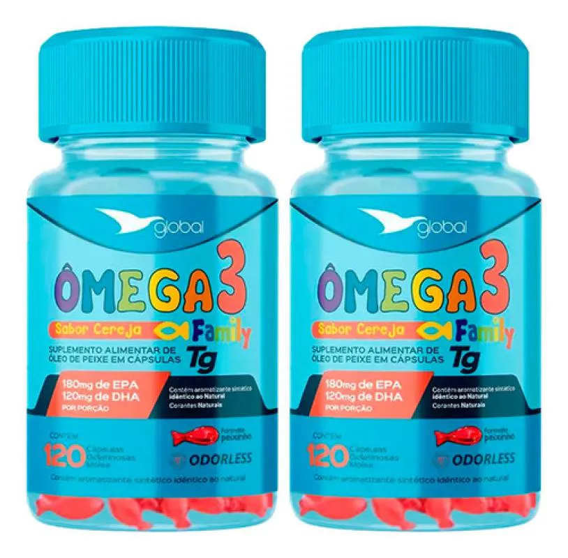 2x Ômega 3 Peixinho Kids - 180 Epa - 120 Dha - T.g Family - 120caps