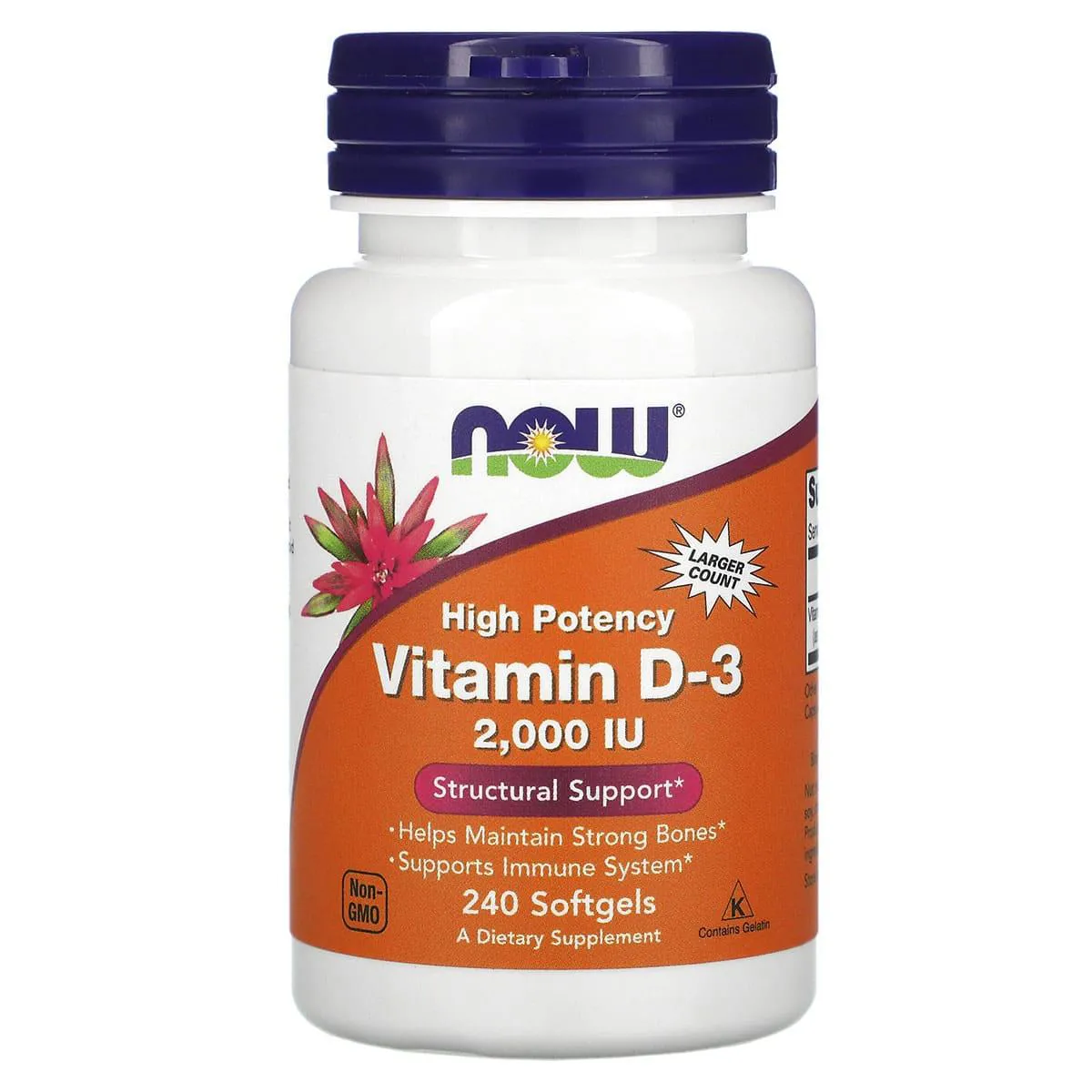 Vitamina D3 2.000 Ui 240 Softgels - Now Foods