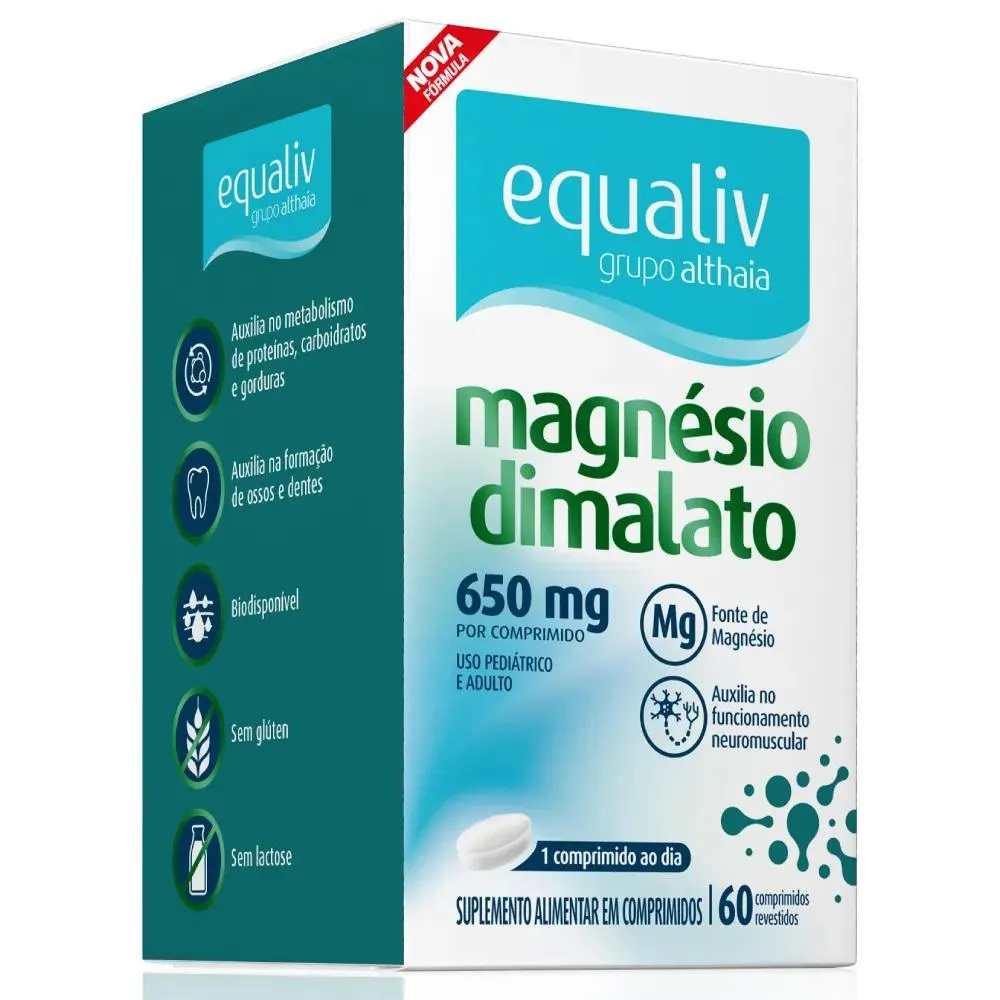 Suplemento Alimentar Equaliv Magnésio Dimalato Músculo 60cps
