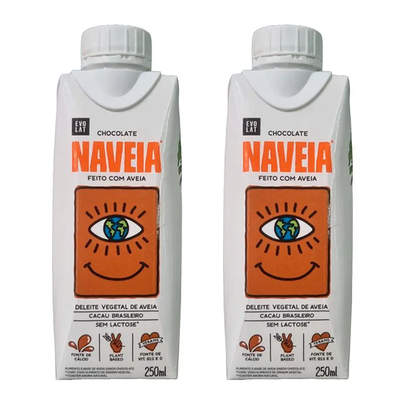 Kit 2x: Bebida Vegetal de Aveia Chocolate Naveia 250ml