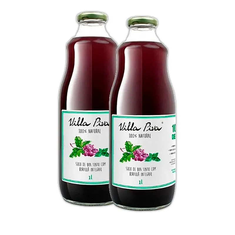 Kit 2x: Suco de Uva com Hortelã Sem Açúcar Villa Piva 1l