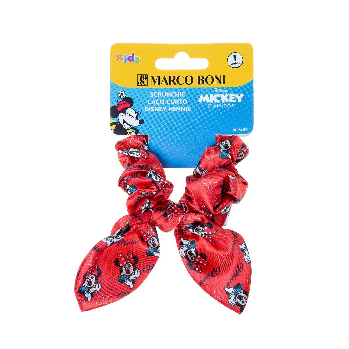 Scrunchie Laço Curto Disney Minnie Marco Boni 1 Unidade