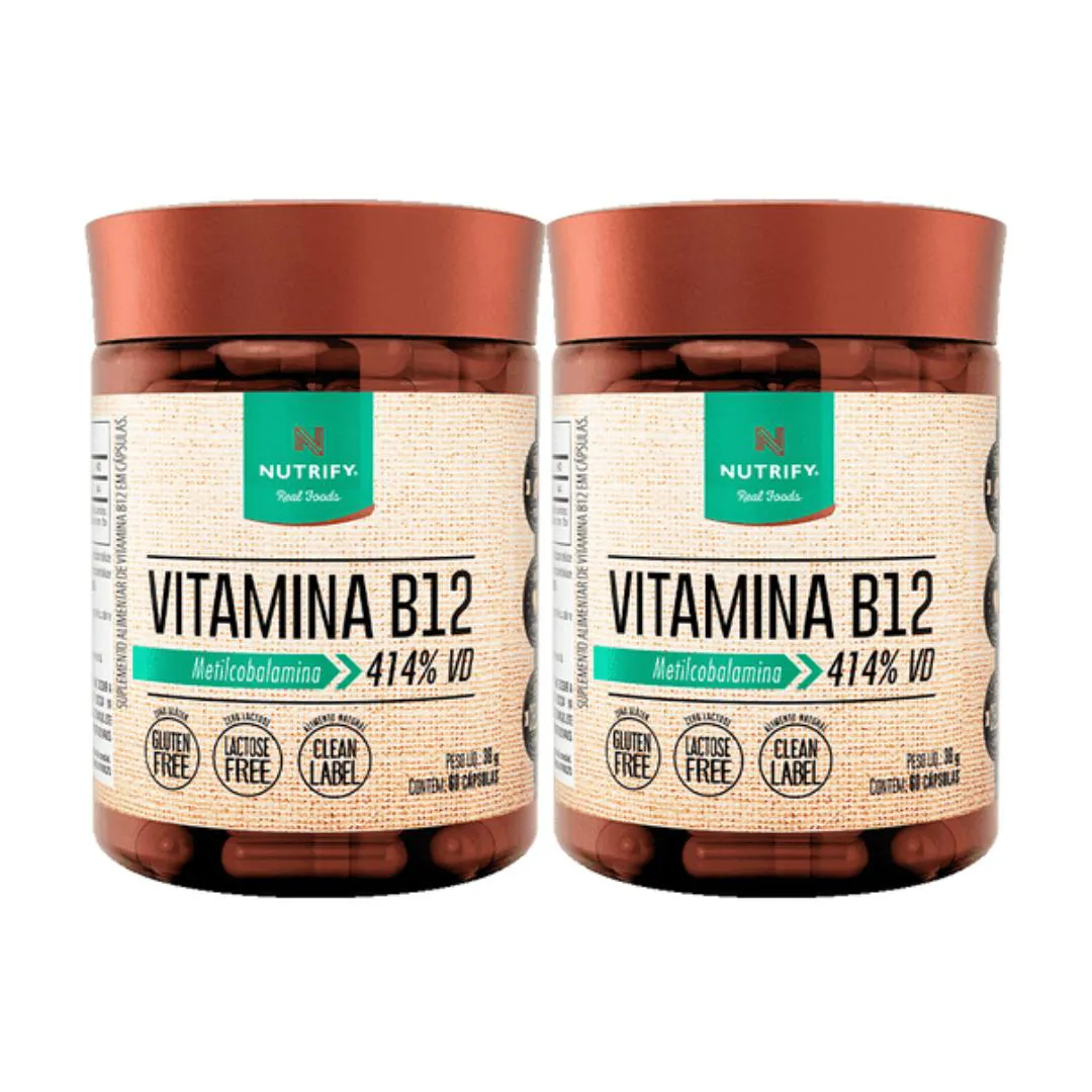 Kit 2x Vitamina B12 60 Capsulas - Nutrify 60 cápsulas sem Sabor