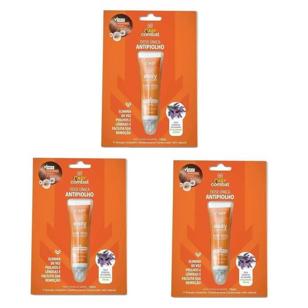 Easy Care Combat Dose Única Antipiolho 15ml (kit 03un)