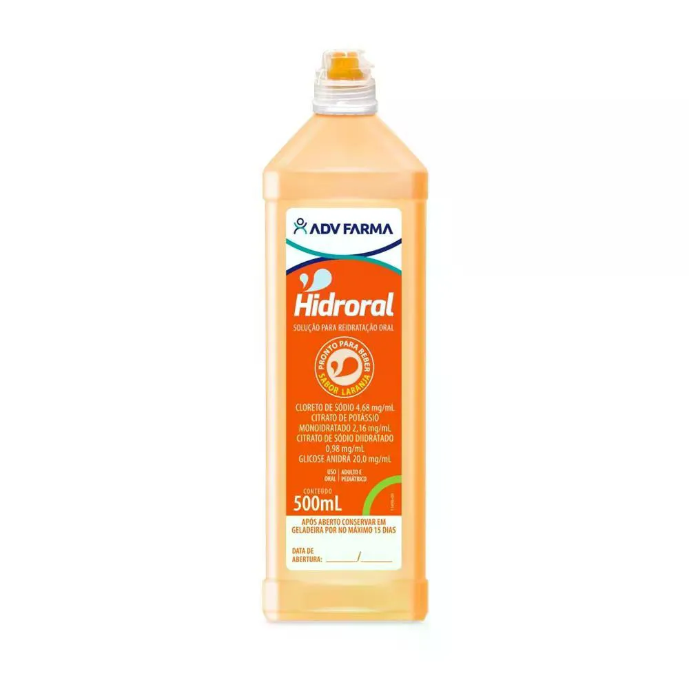 Soro para Reidratacao Oral Hidroral 500ml Laranja