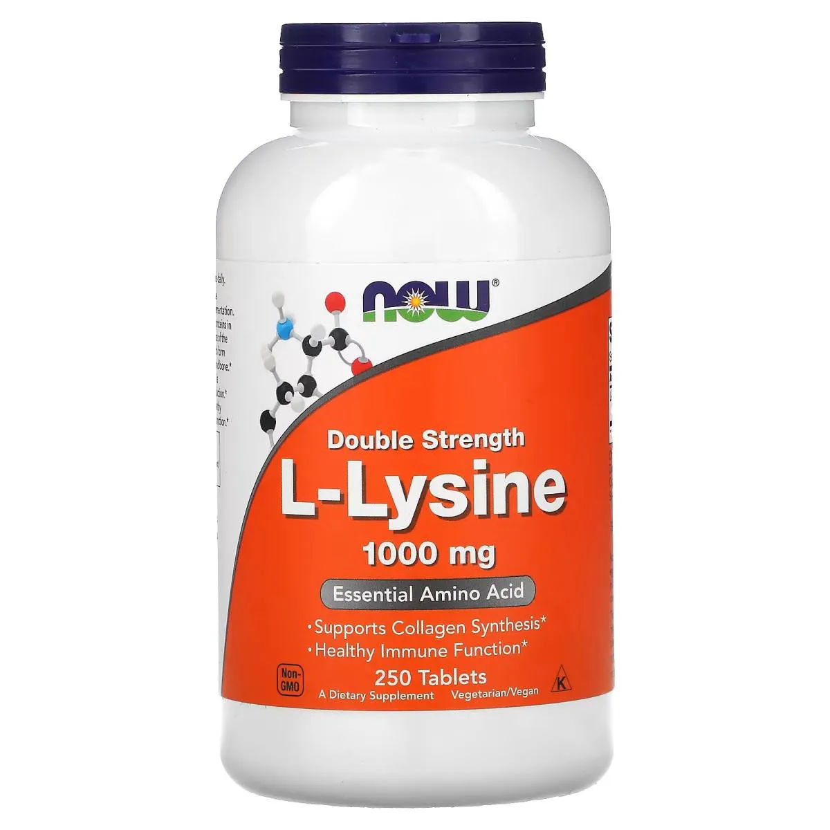 Lisina ( L-lysine ) Double Strength 1000mg 250 Tabletes - Now Foods