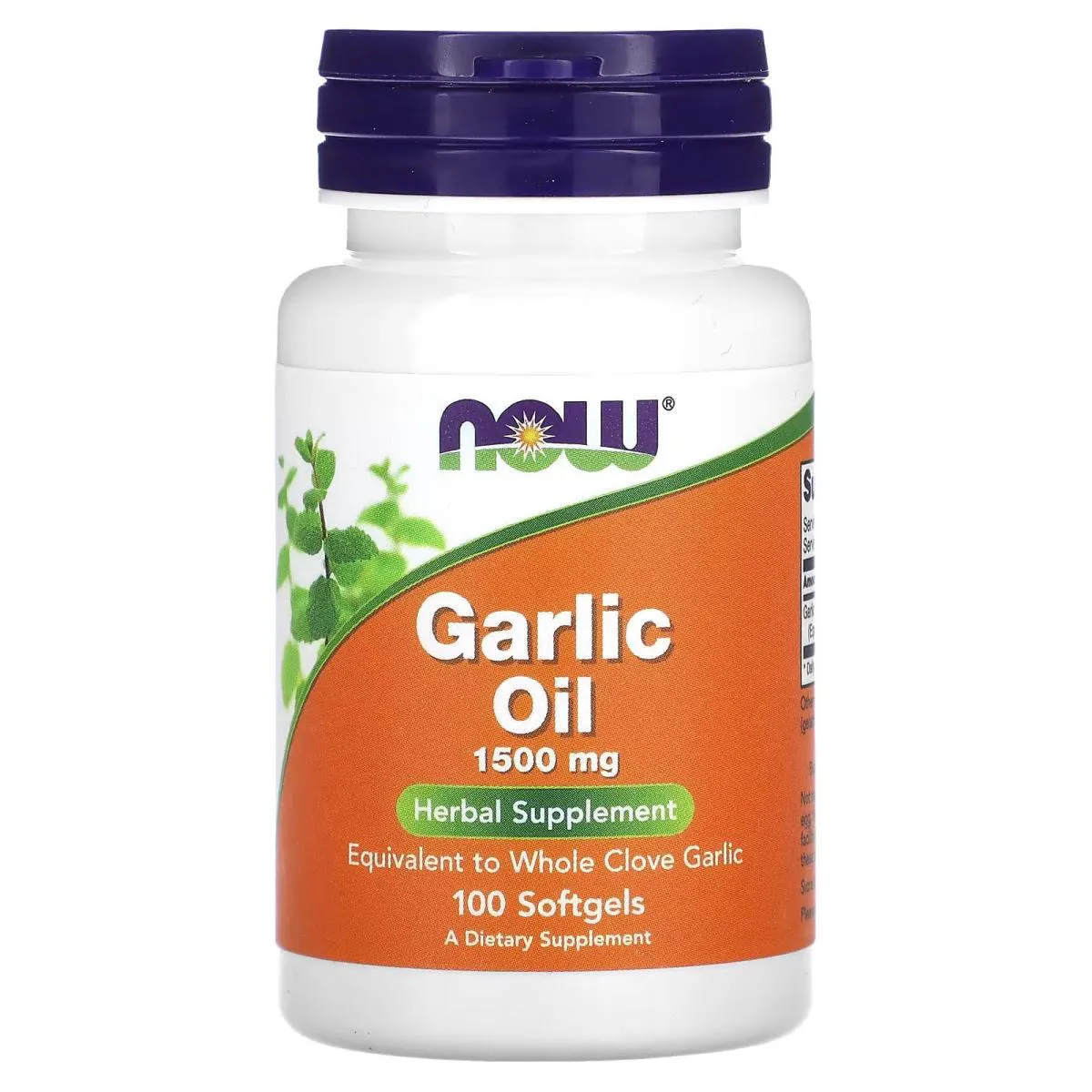 Oleo de Alho ( Garlic Oil ) 1500mg 100 Capsulas Softgels - Now Foods