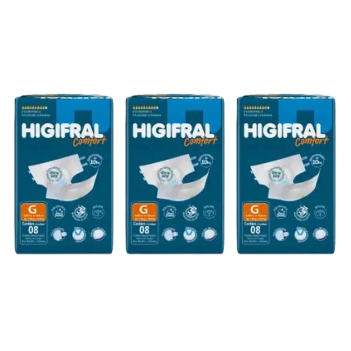 Kit C3 Fralda Adulto Ultra Dry Comfort G - Higifral
